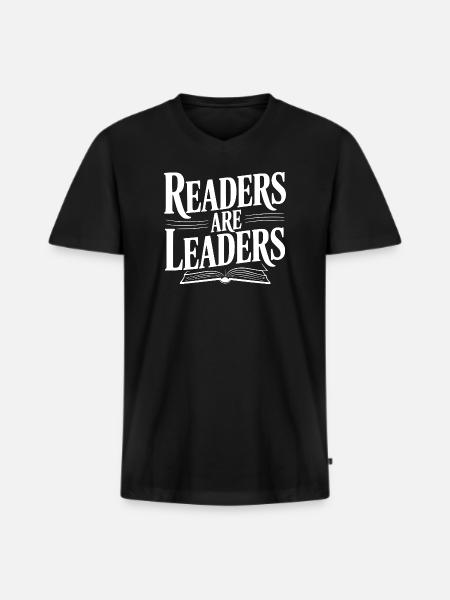 Les lecteurs sont des leaders - T-shirt encolure en V Premium bio Homme - noir