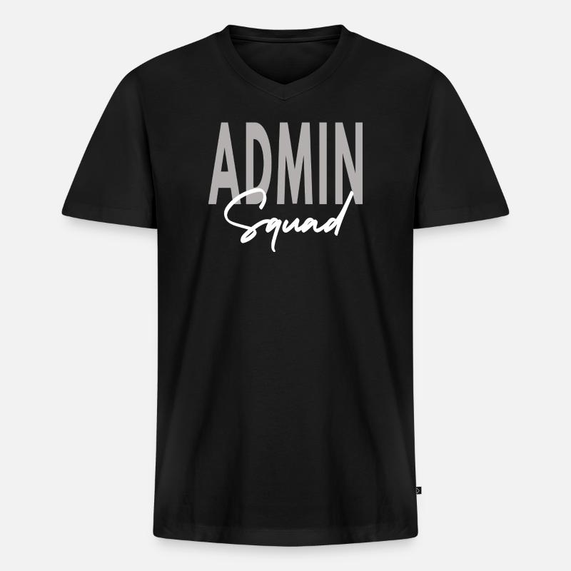 Admin Squad Assistent Teamadministrator - Männer Premium Bio T-Shirt mit V-Ausschnitt - Schwarz