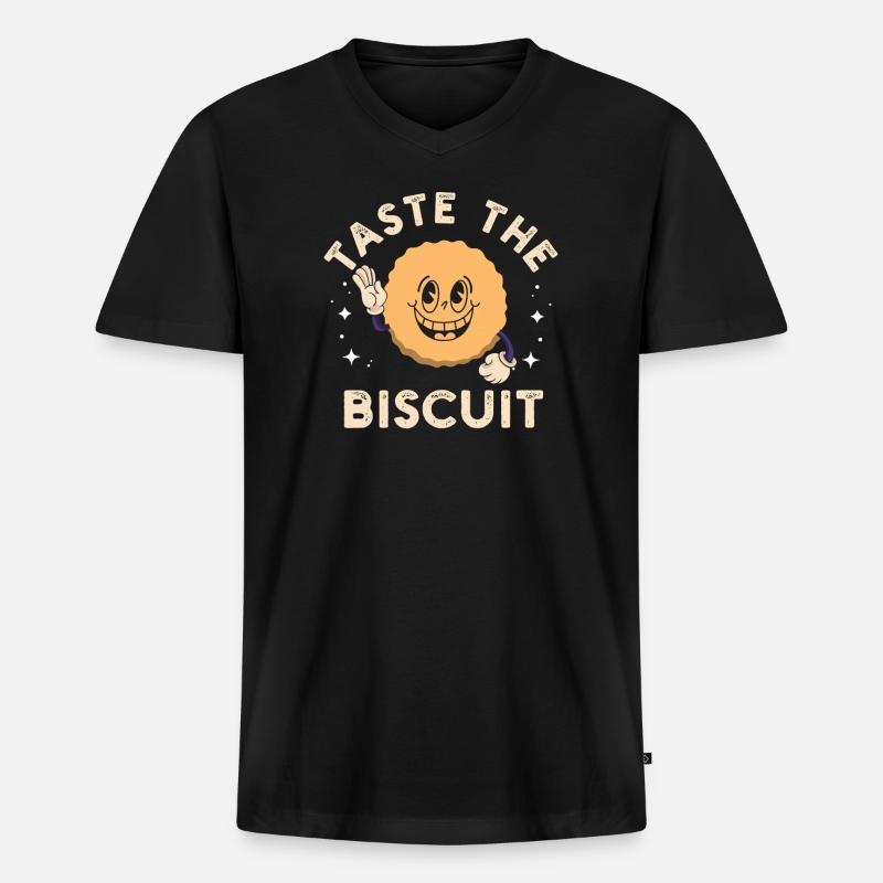 Sweet Bite Biscuit Maskottchen - Männer Premium Bio T-Shirt mit V-Ausschnitt - Schwarz