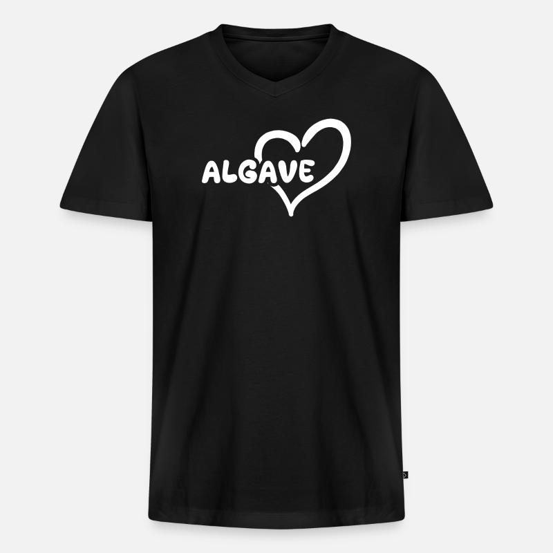 Urlaub Algave - Männer Premium Bio T-Shirt mit V-Ausschnitt - Schwarz