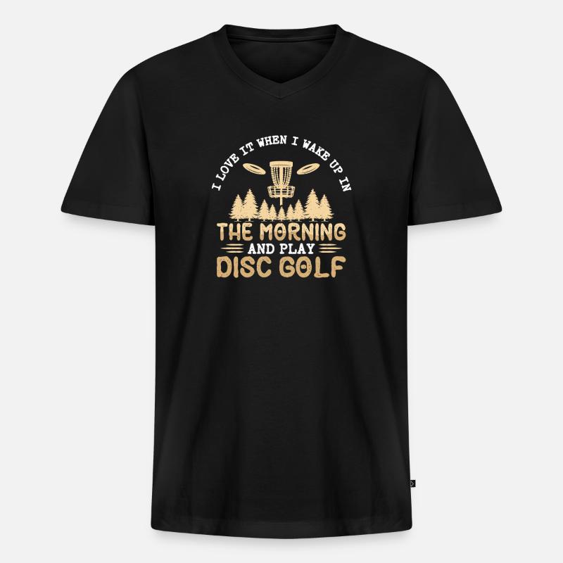 Disc Golf Geschenke Discgolf - Männer Premium Bio T-Shirt mit V-Ausschnitt - Schwarz