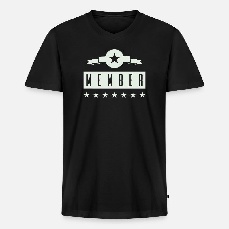 member - Männer Premium Bio T-Shirt mit V-Ausschnitt - Schwarz