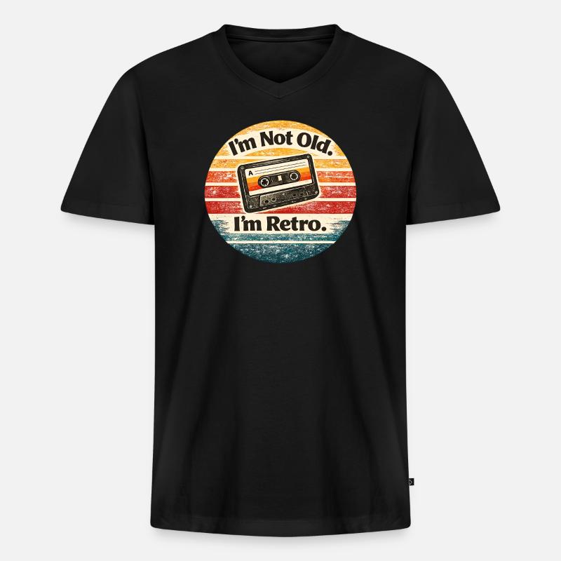 Ich Bin Nicht Alt, Ich Retro - Männer Premium Bio T-Shirt mit V-Ausschnitt - Schwarz