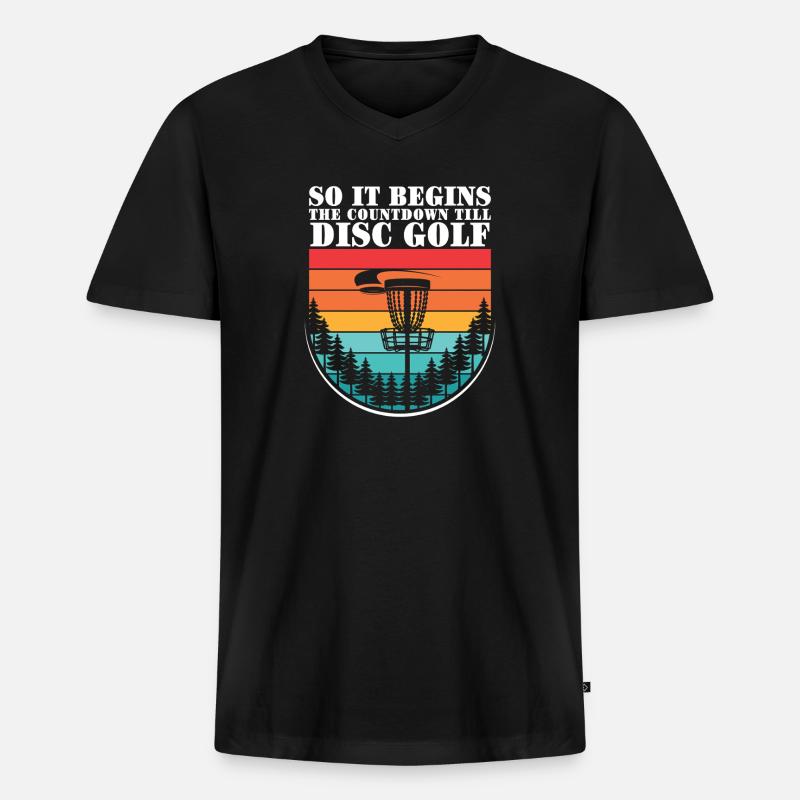 Disc Golf Geschenke Discgolf - Männer Premium Bio T-Shirt mit V-Ausschnitt - Schwarz