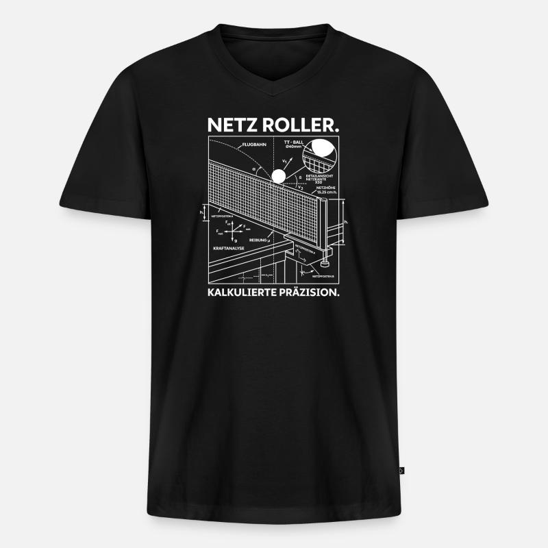 Netzroller: Kalkulierte Präzision - Männer Premium Bio T-Shirt mit V-Ausschnitt - Schwarz