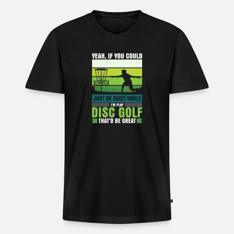 Disc Golf Geschenke Discgolf - Männer Premium Bio T-Shirt mit V-Ausschnitt - Schwarz