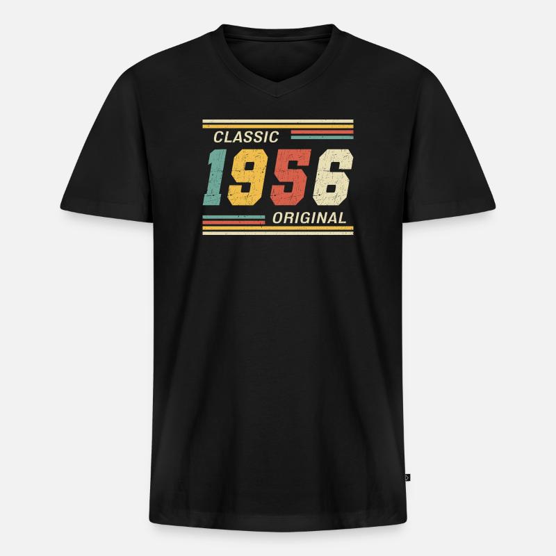 1956 - Classic original - Männer Premium Bio T-Shirt mit V-Ausschnitt - Schwarz