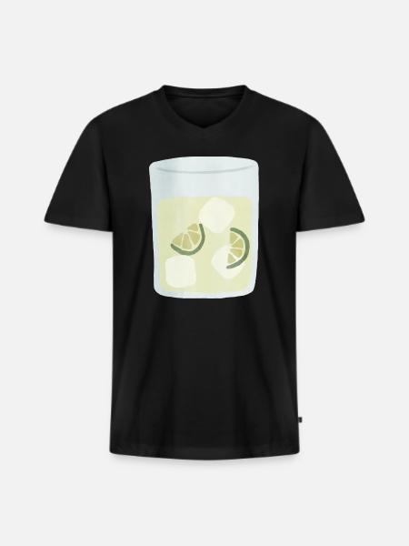 Moskauer Maultier im Aquarellstil - Männer Premium Bio T-Shirt mit V-Ausschnitt - Schwarz