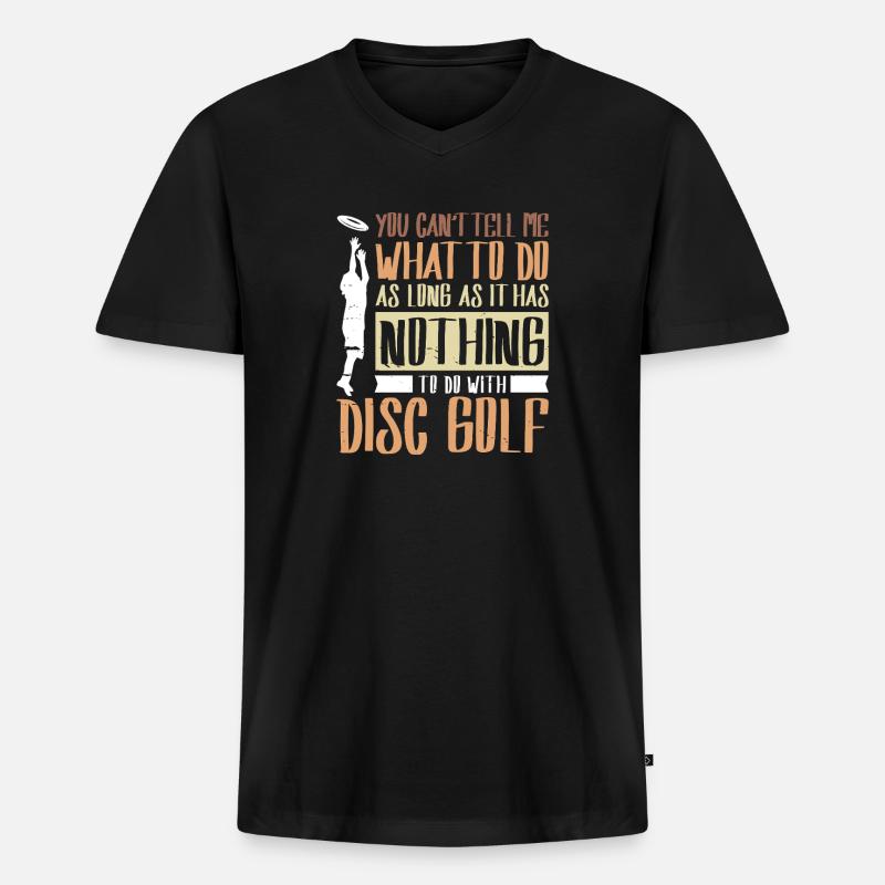 Disc Golf Geschenke Discgolf - Männer Premium Bio T-Shirt mit V-Ausschnitt - Schwarz