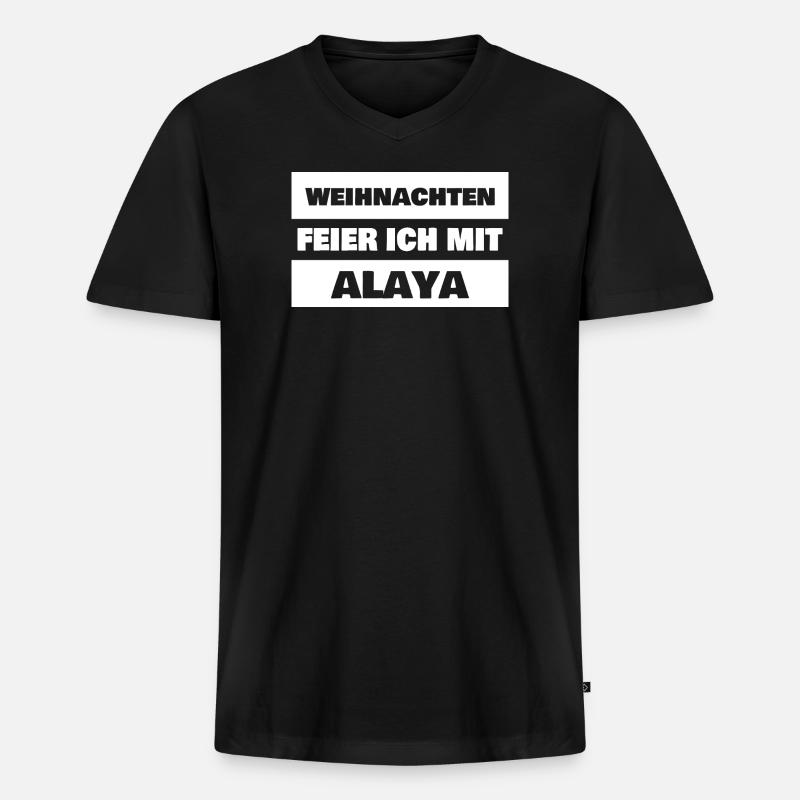Spruch Alaya - Männer Premium Bio T-Shirt mit V-Ausschnitt - Schwarz