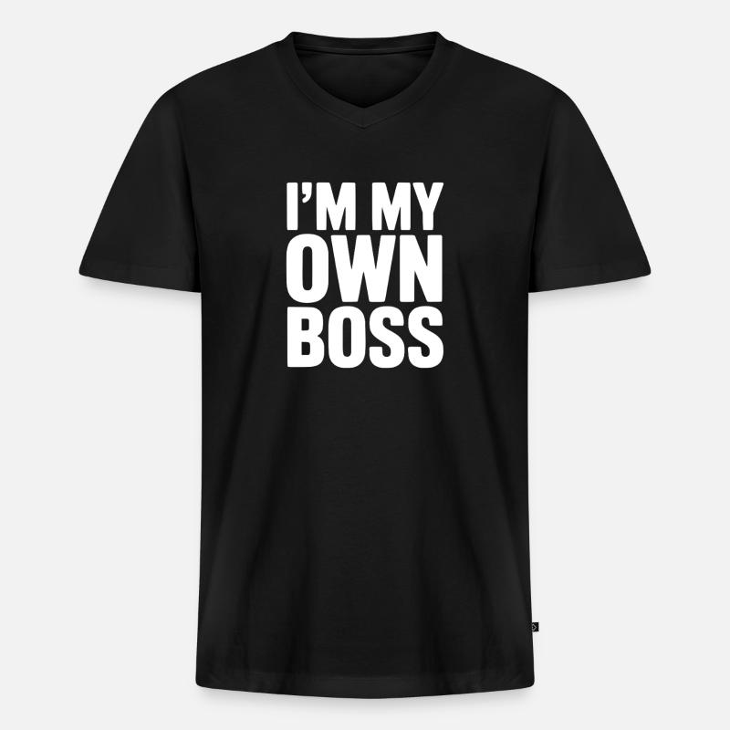 Ich bin mein Eigener - Männer Premium Bio T-Shirt mit V-Ausschnitt - Schwarz