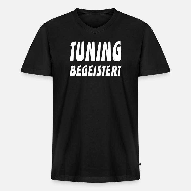 Tuning - Männer Premium Bio T-Shirt mit V-Ausschnitt - Schwarz