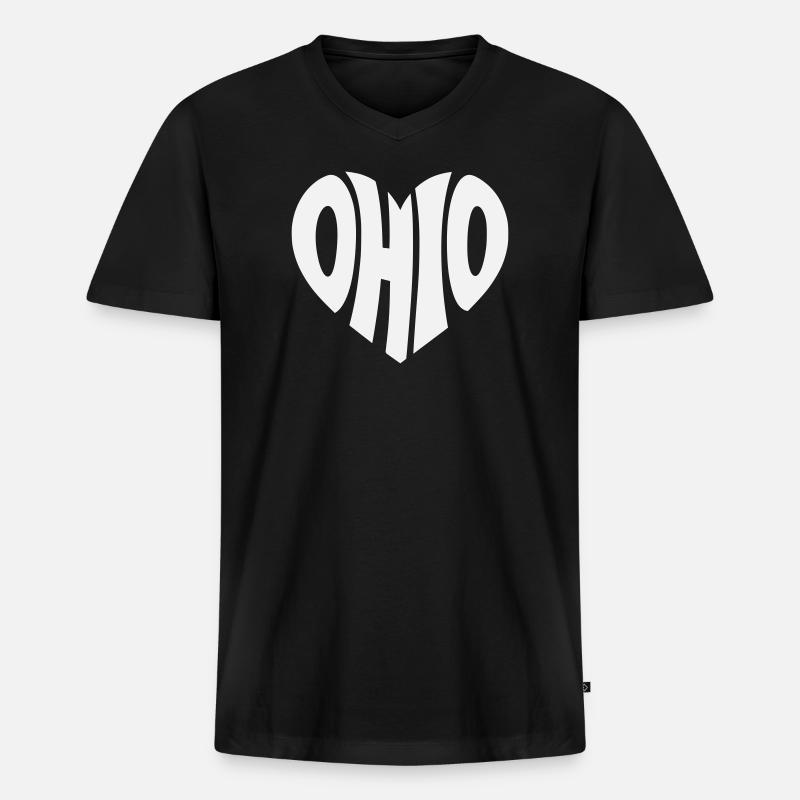 Ohio Herz Logo - Männer Premium Bio T-Shirt mit V-Ausschnitt - Schwarz