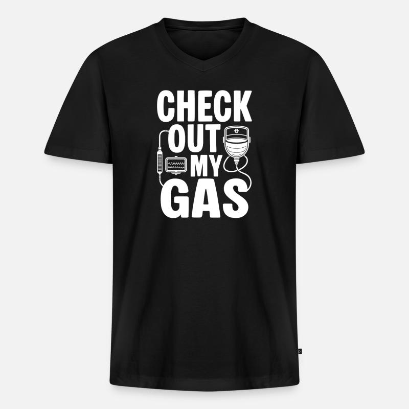 Anesthesiologist Check Out Anesthesia - Männer Premium Bio T-Shirt mit V-Ausschnitt - Schwarz
