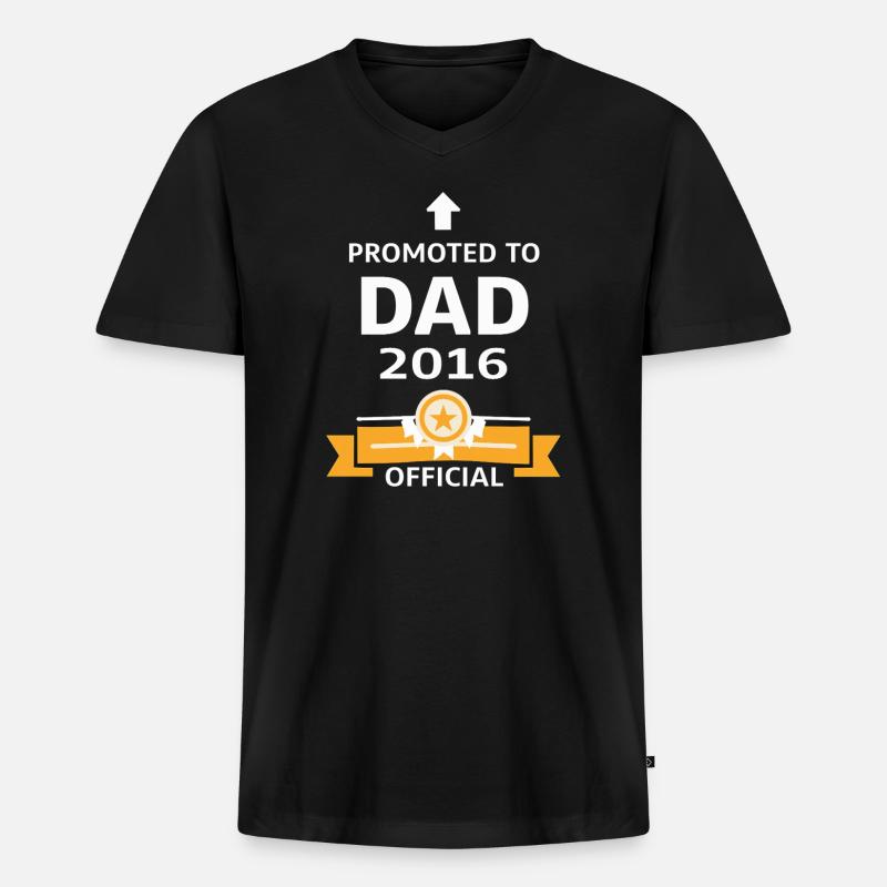 Beförderung zum Vater 2016 - Männer Premium Bio T-Shirt mit V-Ausschnitt - Schwarz