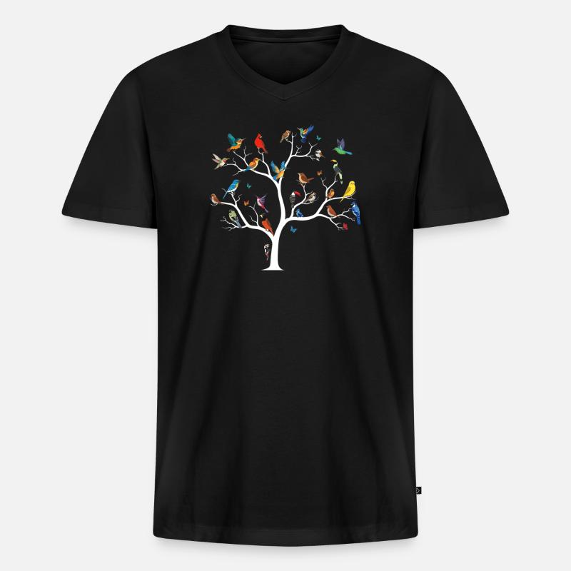 Bird Watching Birding Bird Watcher Vogel-Nerd - Männer Premium Bio T-Shirt mit V-Ausschnitt - Schwarz