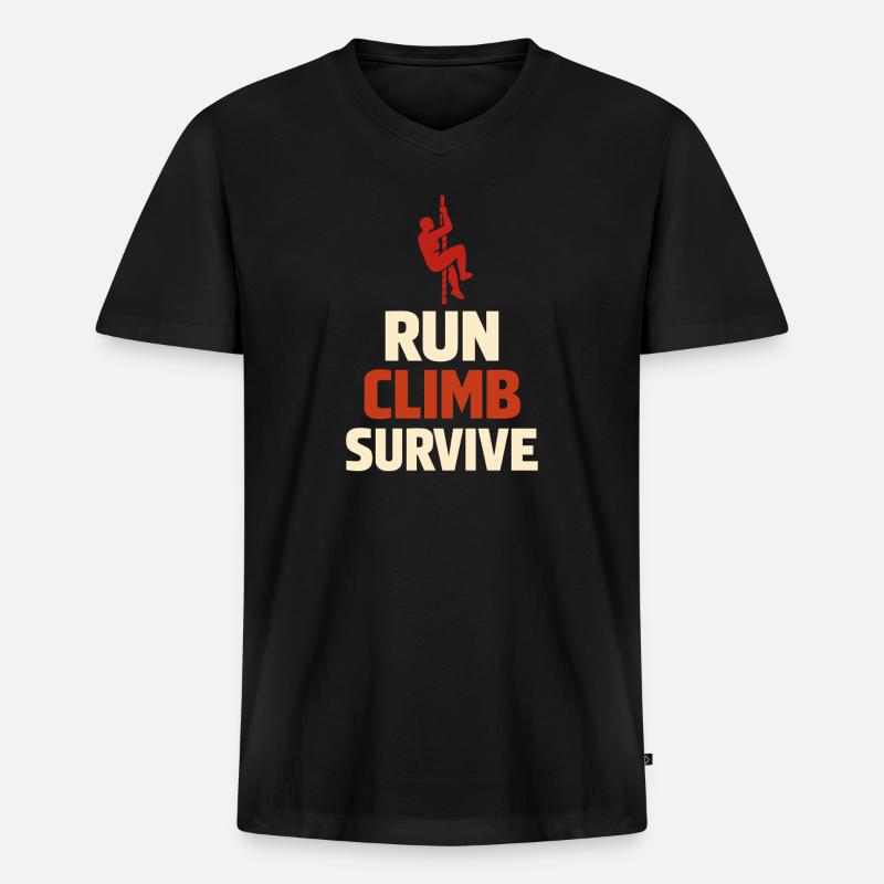 Parcours d’obstacles Course d’obstacles OCR - T-shirt encolure en V Premium bio Homme - noir