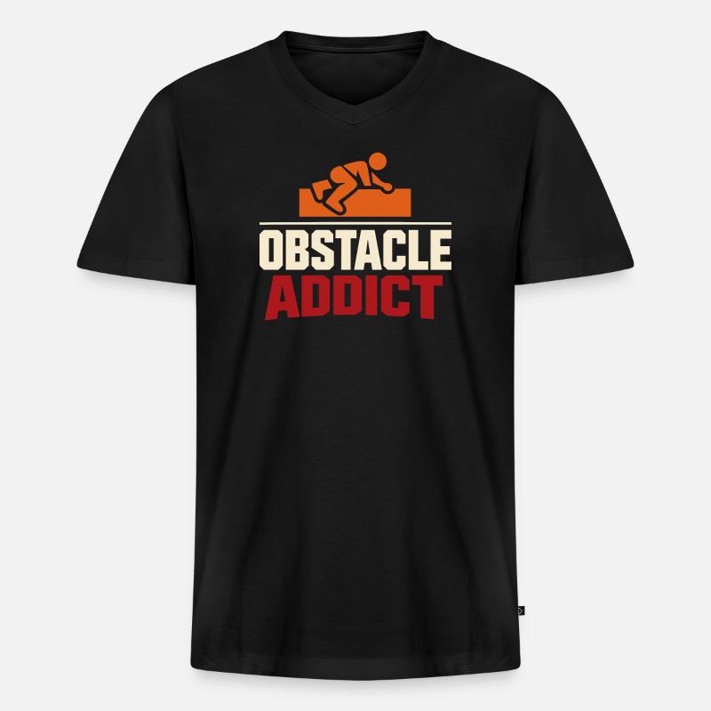 Hindernislauf-rennfahrer Hindernislauf Ocr - Männer Premium Bio T-Shirt mit V-Ausschnitt - Schwarz