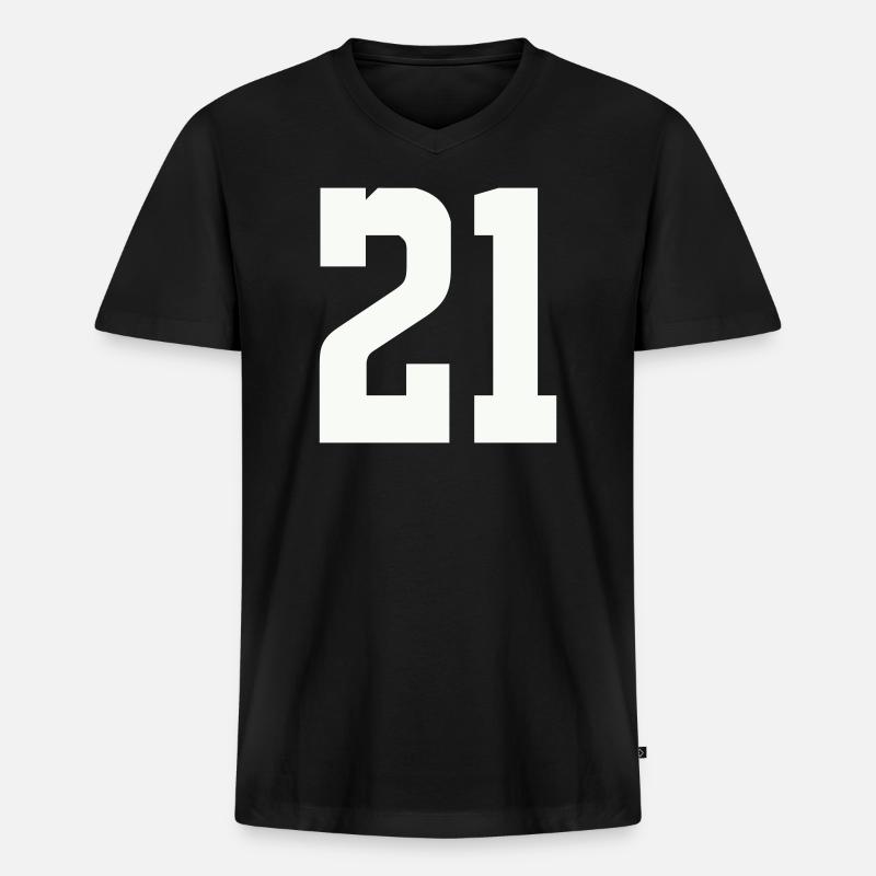 21 - Männer Premium Bio T-Shirt mit V-Ausschnitt - Schwarz