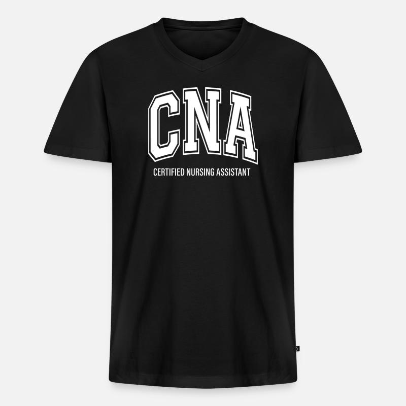 CNA-zertifizierte Pflegeassistentin - Männer Premium Bio T-Shirt mit V-Ausschnitt - Schwarz