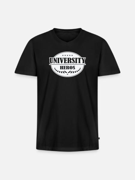 Unihelden Badge - Men's Premium Organic T-shirt with V-neck - black