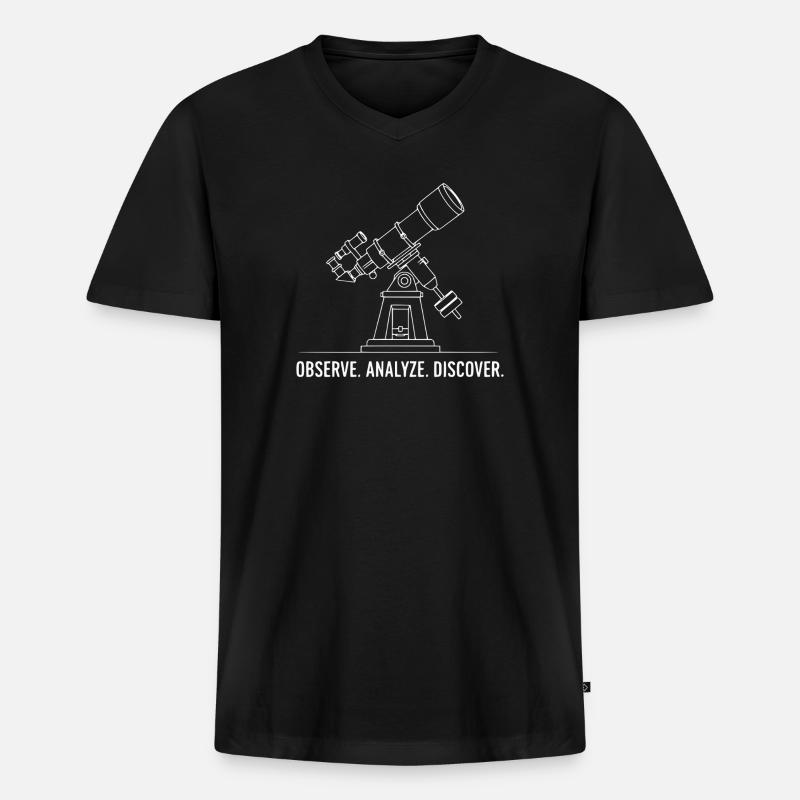 Teleskop Astrofotografie Observatorium Sternwarte - Männer Premium Bio T-Shirt mit V-Ausschnitt - Schwarz