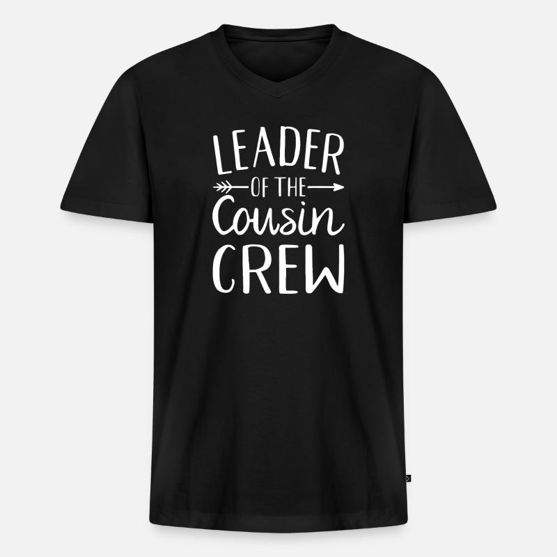 Anführer der Cousin-Crew - Männer Premium Bio T-Shirt mit V-Ausschnitt - Schwarz