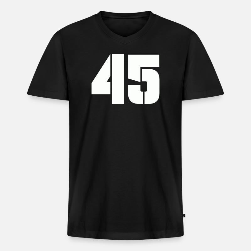 45 - Männer Premium Bio T-Shirt mit V-Ausschnitt - Schwarz