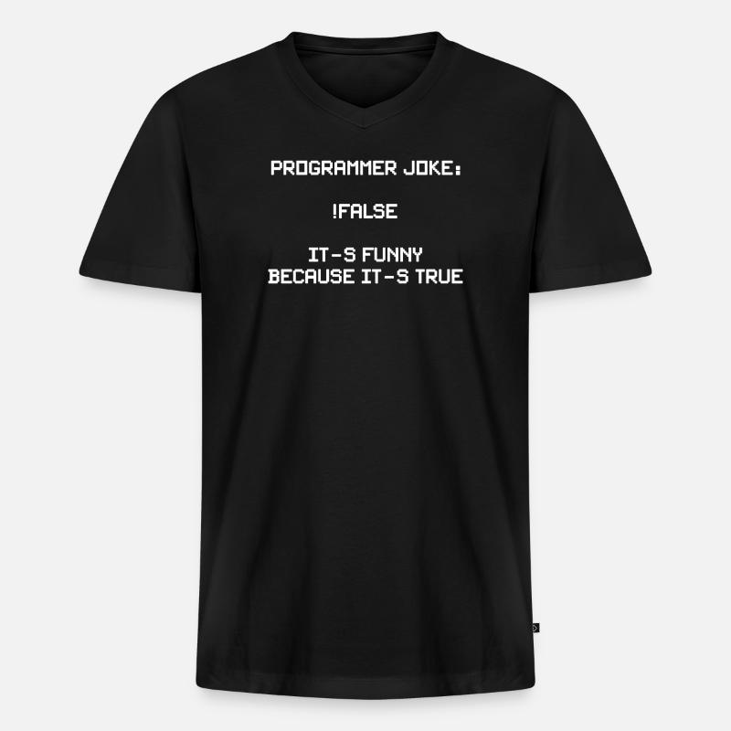 Lustiges Programmierer-Motiv für Entwickler, Coder - Männer Premium Bio T-Shirt mit V-Ausschnitt - Schwarz