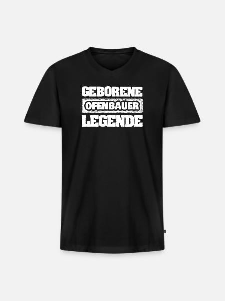 Geschenk für Ofenbauer - Männer Premium Bio T-Shirt mit V-Ausschnitt - Schwarz