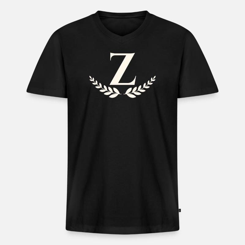 Z - Männer Premium Bio T-Shirt mit V-Ausschnitt - Schwarz