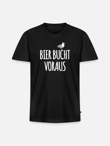Bier Bucht Seefahrer Kneipe - Männer Premium Bio T-Shirt mit V-Ausschnitt - Schwarz