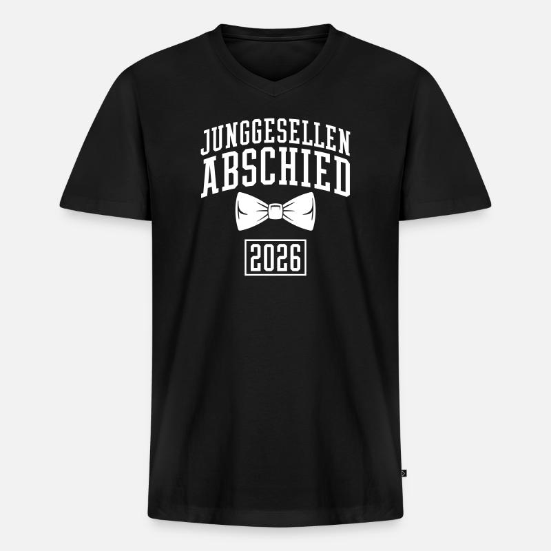 Junggesellenabschied 2026 JGA - Männer Premium Bio T-Shirt mit V-Ausschnitt - Schwarz