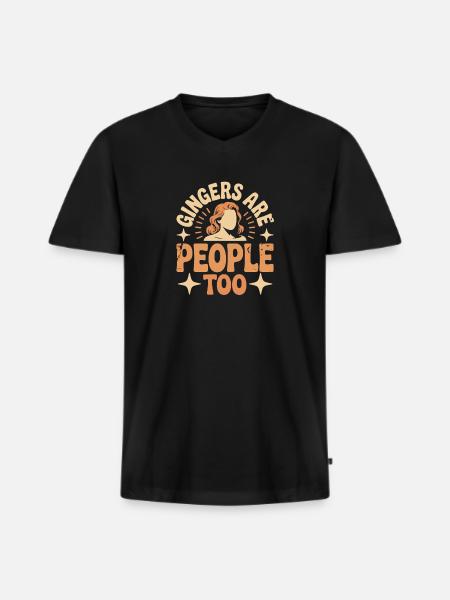 Gingers Are People Too - Men's Premium Organic T-shirt with V-neck - black