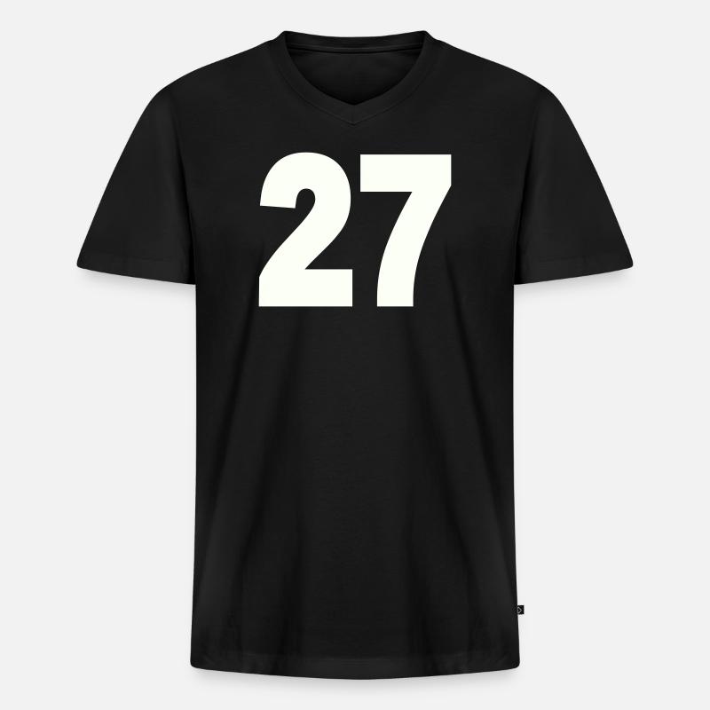 27 - Männer Premium Bio T-Shirt mit V-Ausschnitt - Schwarz