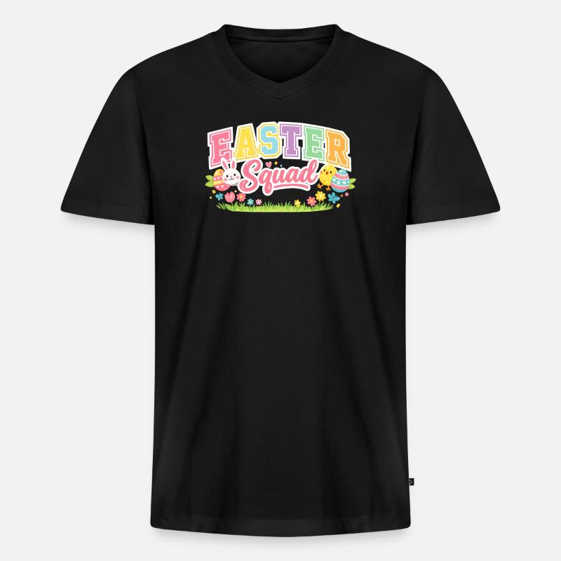 Easter Squad Egg Hunt - Männer Premium Bio T-Shirt mit V-Ausschnitt - Schwarz