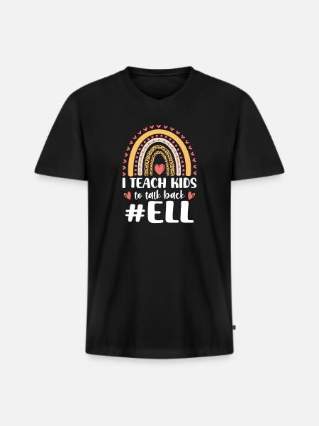 ELL Teacher English Language - Men's Premium Organic T-shirt with V-neck - black