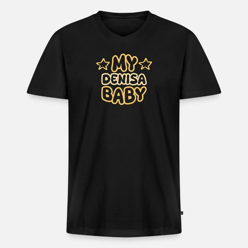 Spruch Denisa - Männer Premium Bio T-Shirt mit V-Ausschnitt - Schwarz
