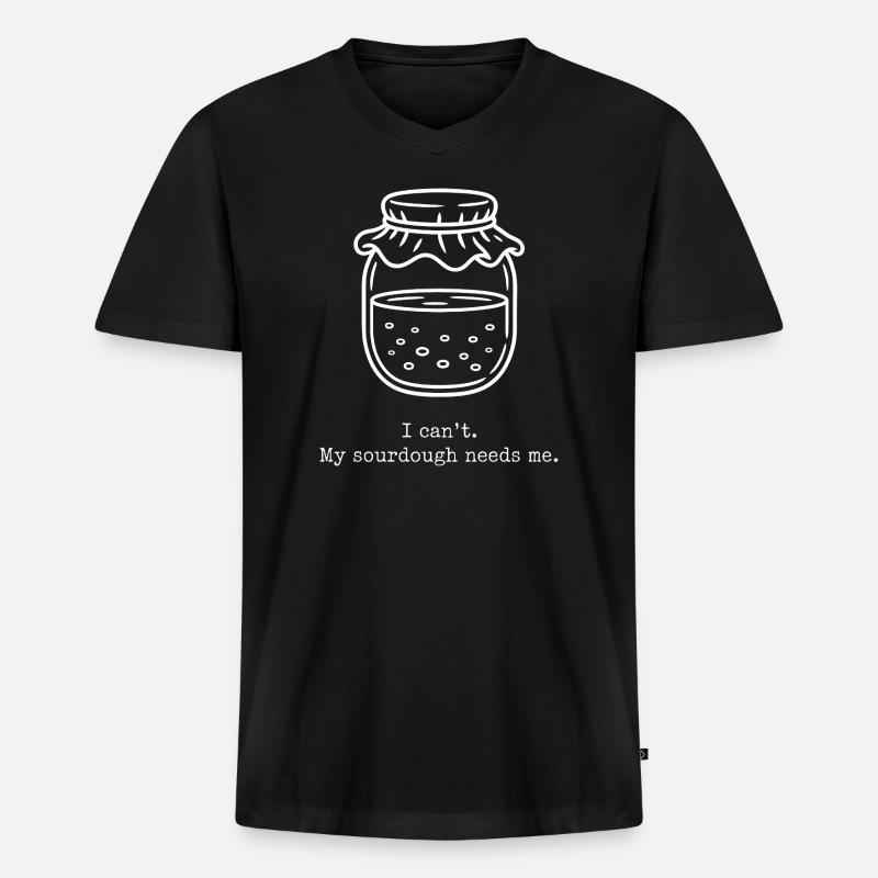 Sauerteig-Duty-Glas - Männer Premium Bio T-Shirt mit V-Ausschnitt - Schwarz