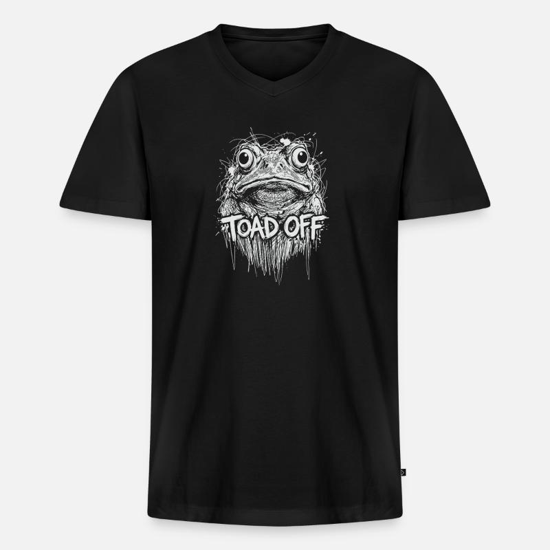 Toad Off Internet Meme Frog - Men's Premium Organic T-shirt with V-neck - black