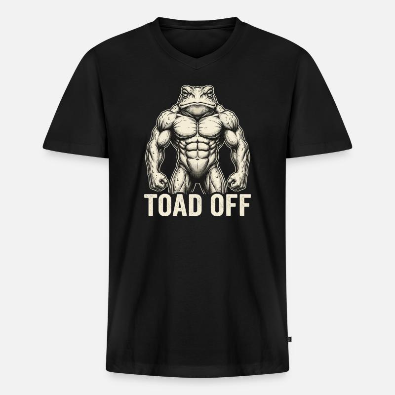 Toad Off Internet Meme Frog - Männer Premium Bio T-Shirt mit V-Ausschnitt - Schwarz