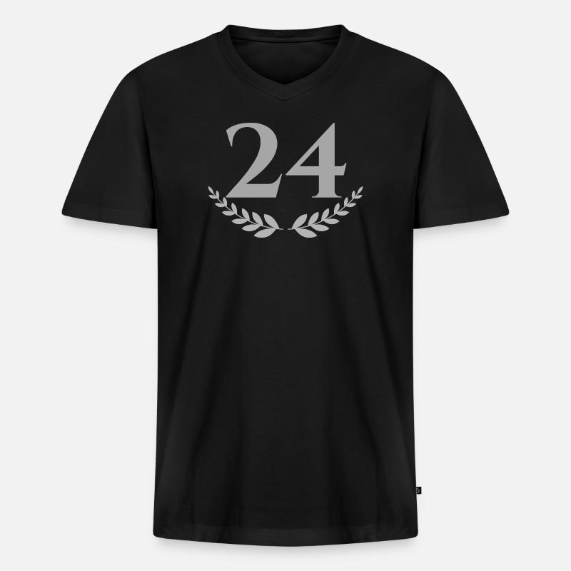 24 - Männer Premium Bio T-Shirt mit V-Ausschnitt - Schwarz