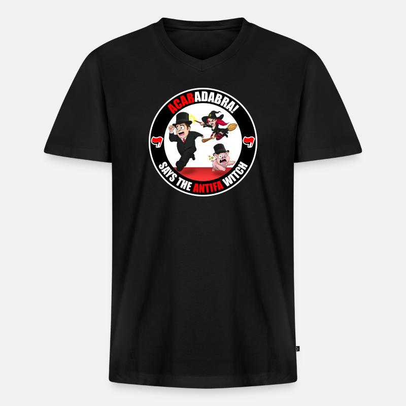Die Antifa-Hexe – Reich - Männer Premium Bio T-Shirt mit V-Ausschnitt - Schwarz