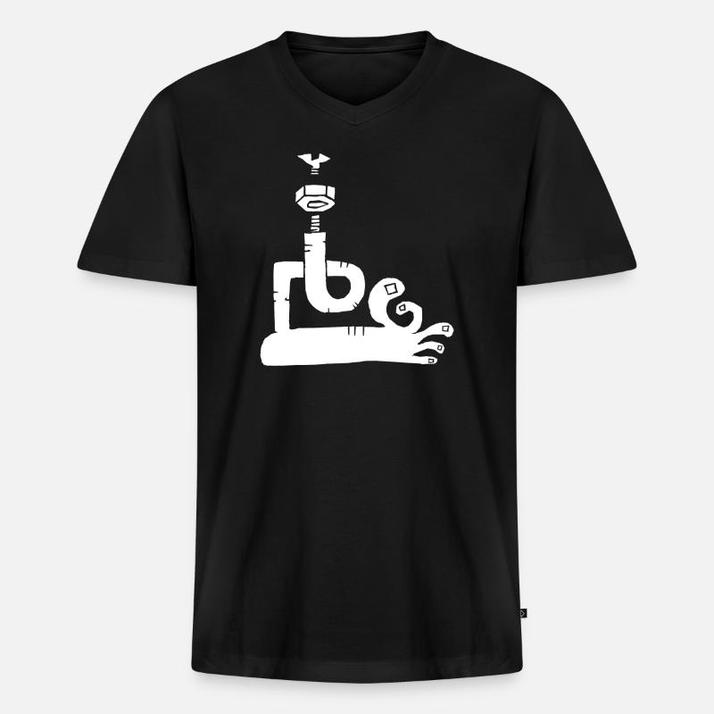 foot! - Männer Premium Bio T-Shirt mit V-Ausschnitt - Schwarz