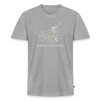 Magnet Fishing Recovery - Canal Treasures - Men's Premium Organic T-shirt with V-neck - heather grey - Front