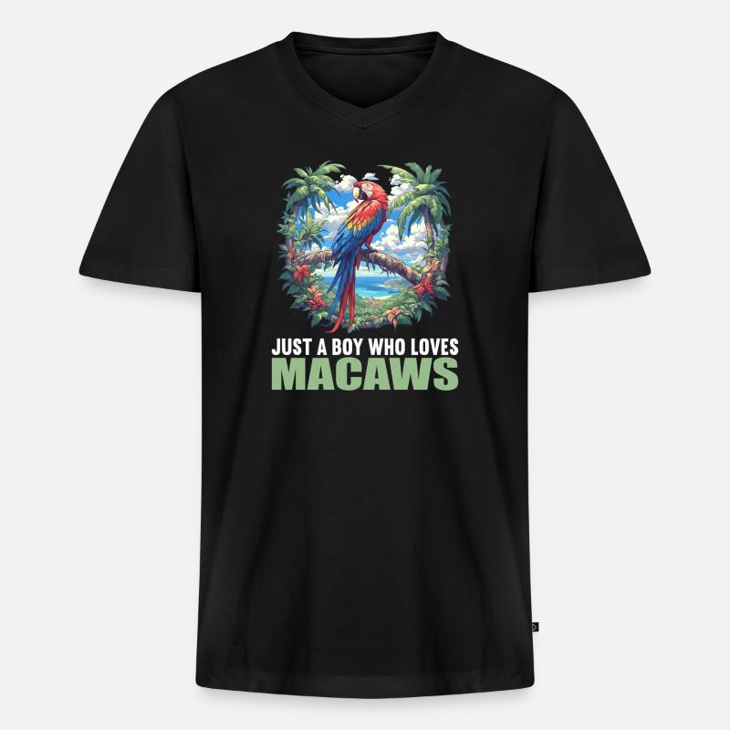 Aras Ara - Männer Premium Bio T-Shirt mit V-Ausschnitt - Schwarz