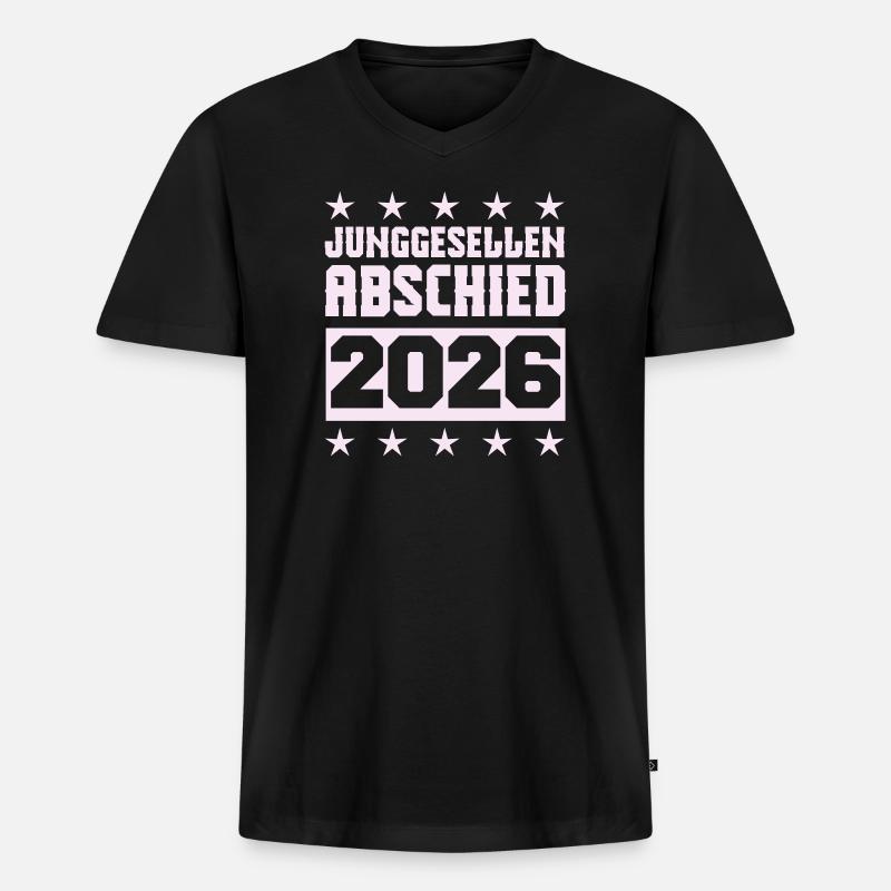 junggesellenabschied_2026 - Männer Premium Bio T-Shirt mit V-Ausschnitt - Schwarz
