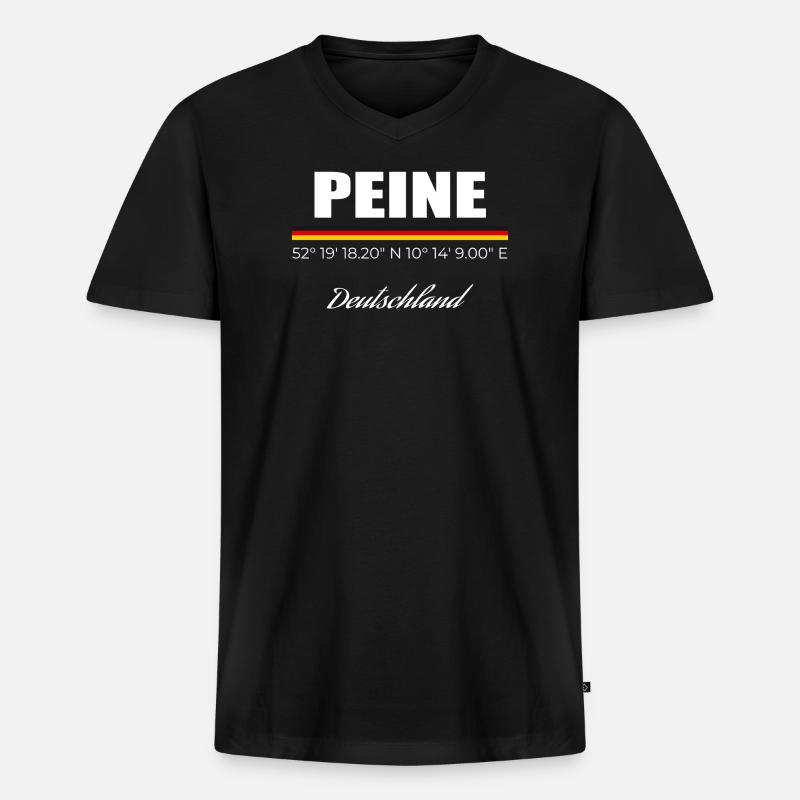 Peine - Männer Premium Bio T-Shirt mit V-Ausschnitt - Schwarz