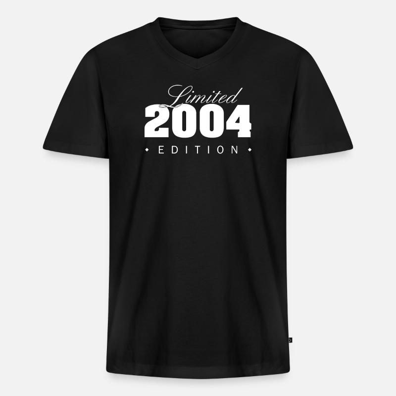 Limitierte 2004 Edition - Männer Premium Bio T-Shirt mit V-Ausschnitt - Schwarz