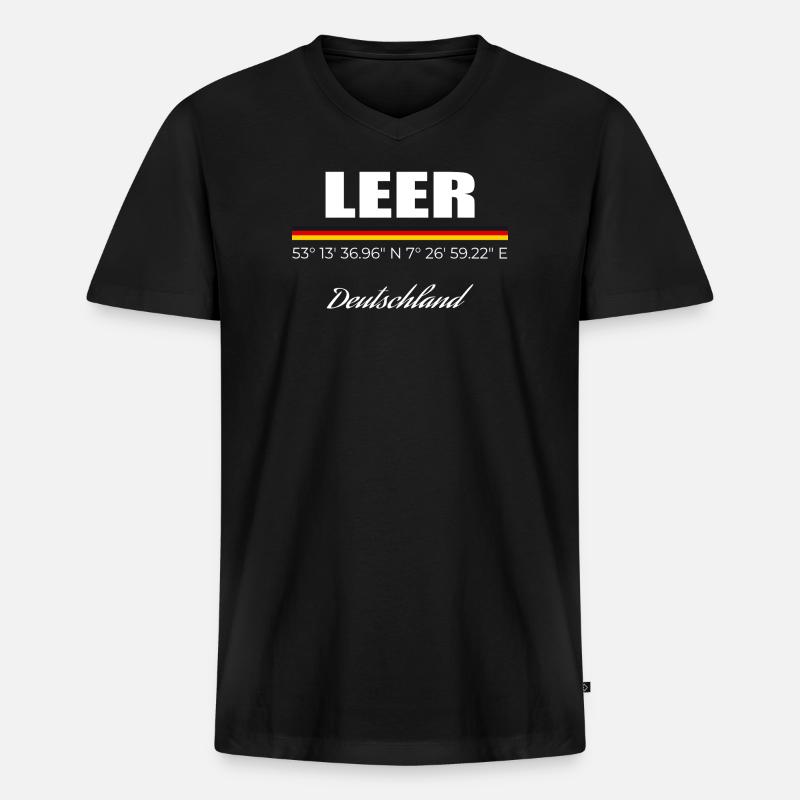 Leer - Männer Premium Bio T-Shirt mit V-Ausschnitt - Schwarz